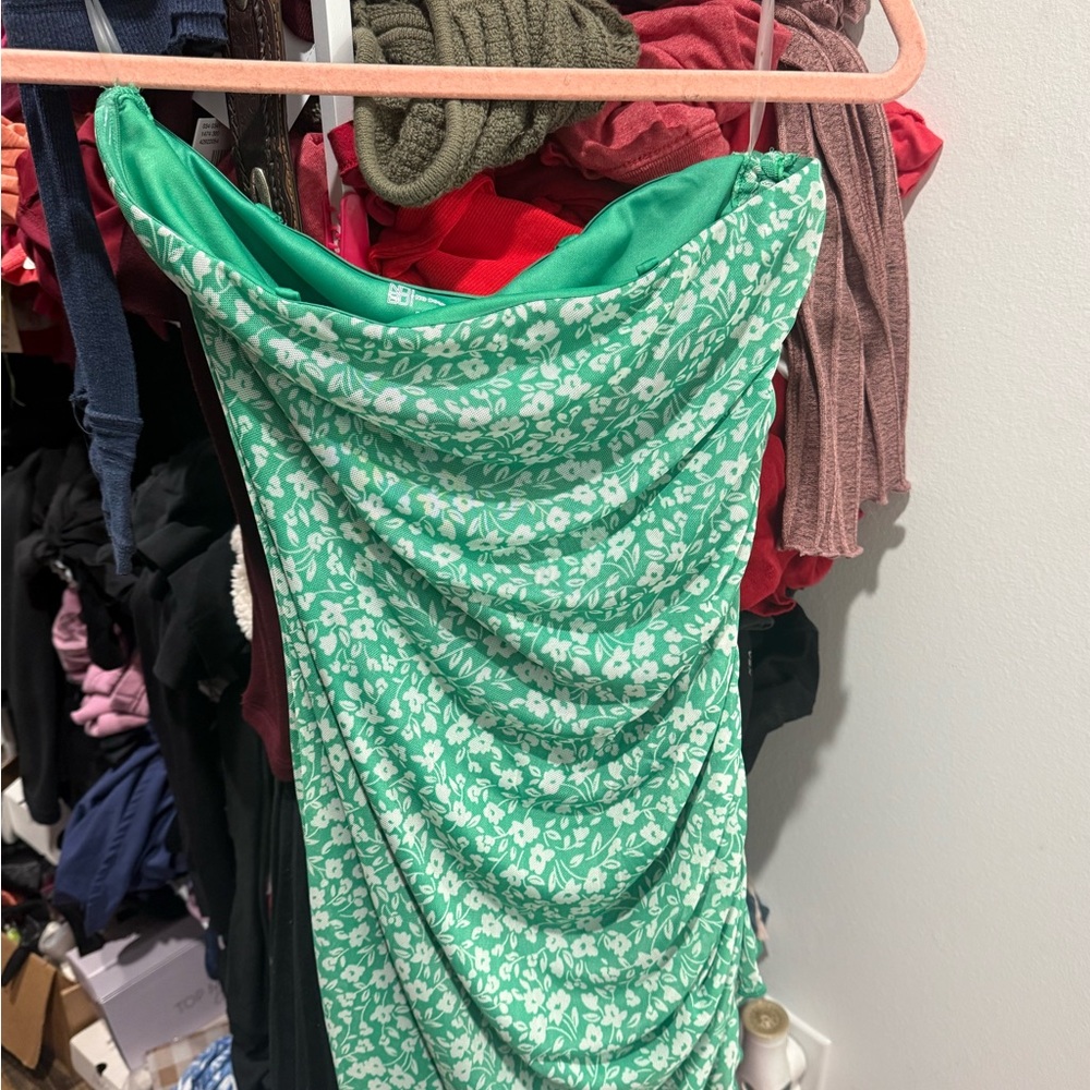 No Boundaries Green and White Floral Top